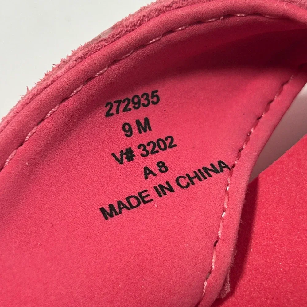 Lands‎ End Womens Fuchsia Pink Suede Crisscross Platform Sandals 9M